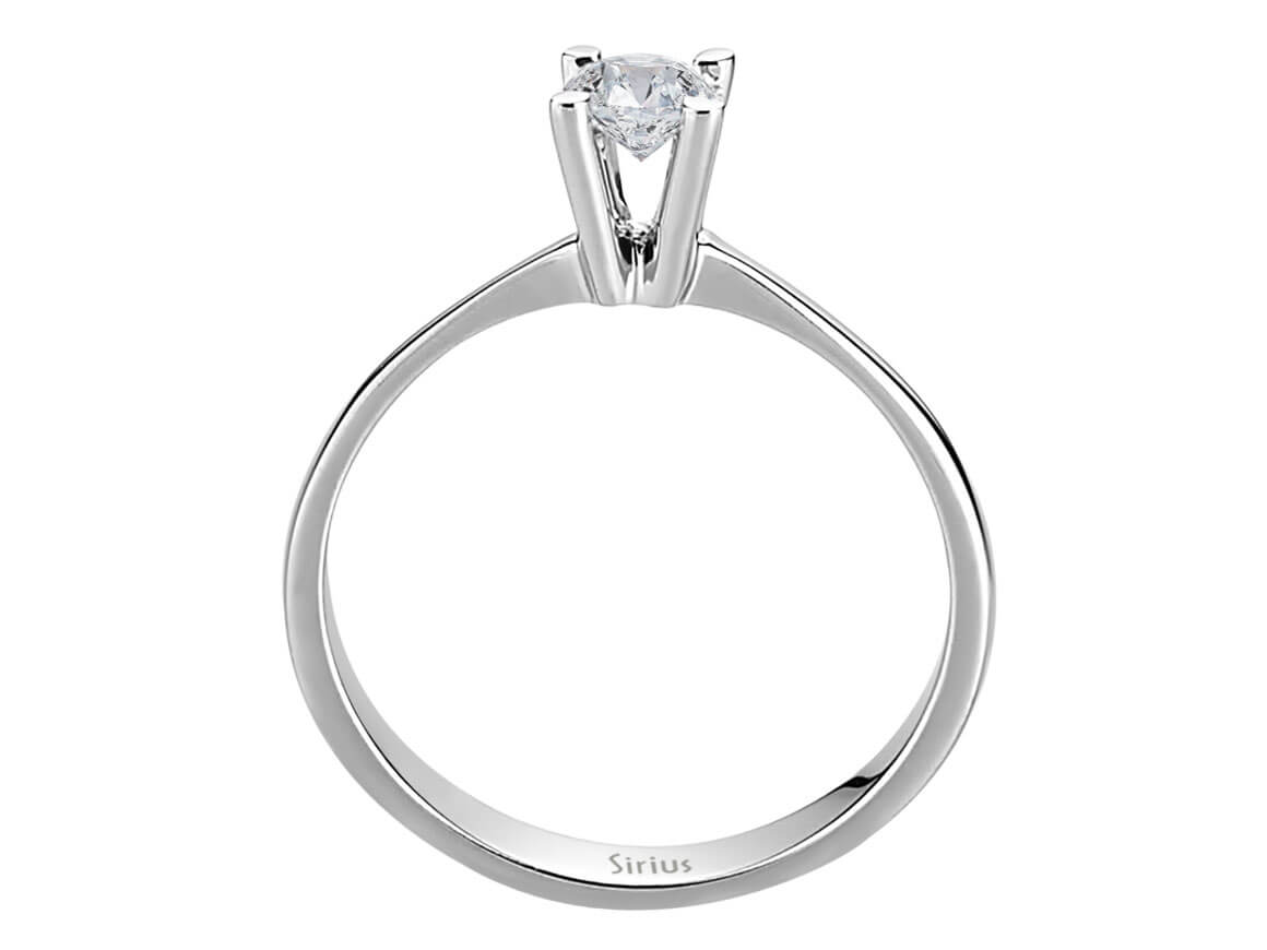 Eleganter Solitär-Ring mit Runddiamant aus 18 Karat Weißgold