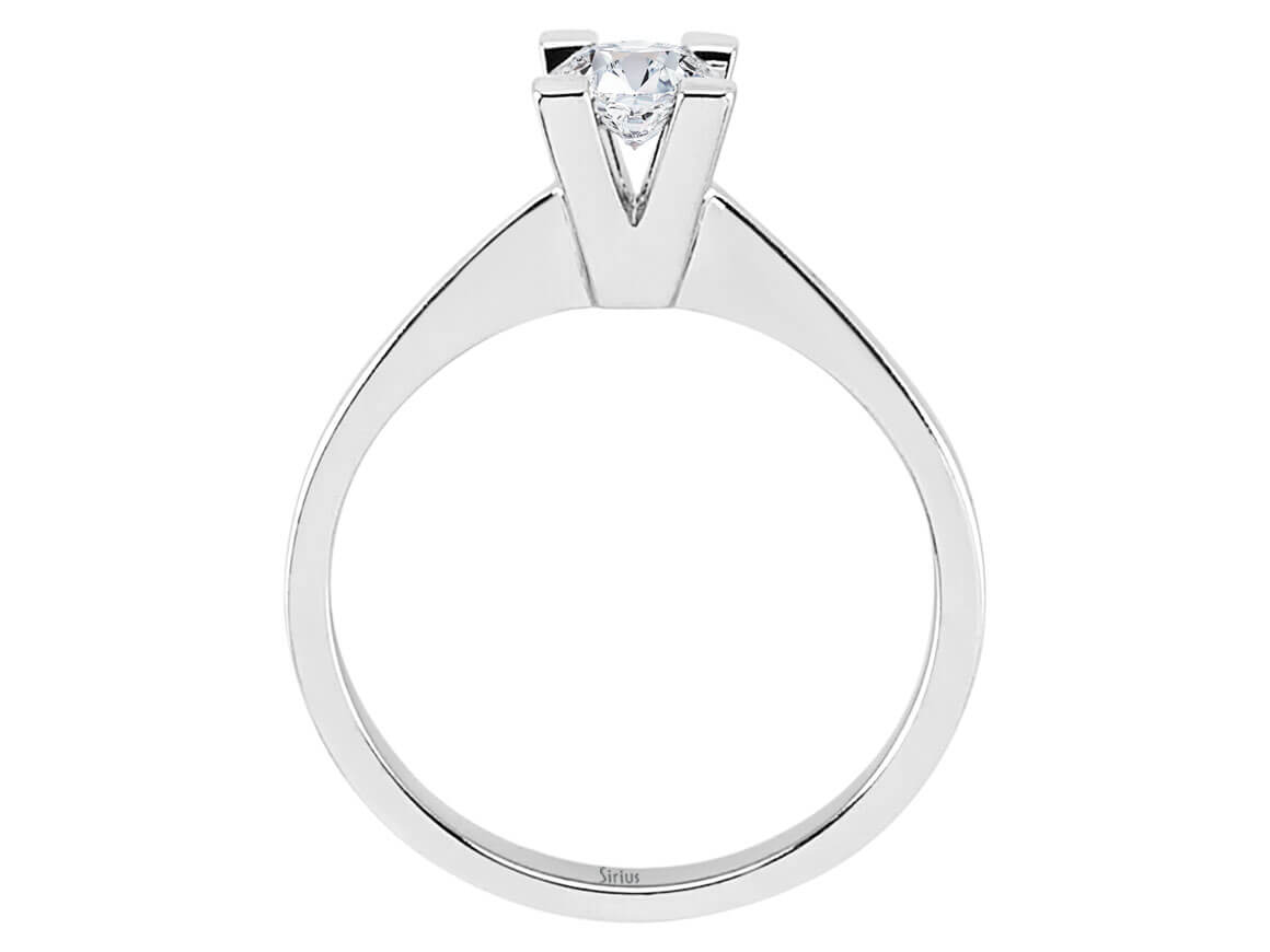 Feiner Solitär-Ring mit Runddiamant aus 14 Karat Weißgold