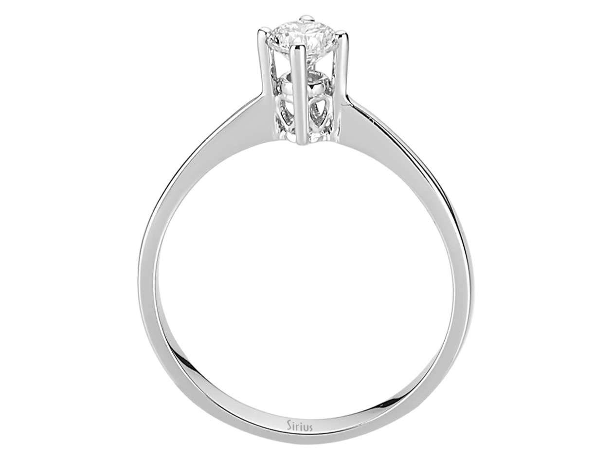 Schlichter Solitär-Ring mit rundem Diamant in 14 Karat Weißgold
