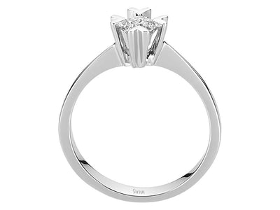 Eleganter Solitär-Ring mit rundem Diamant in 14 Karat Weißgold