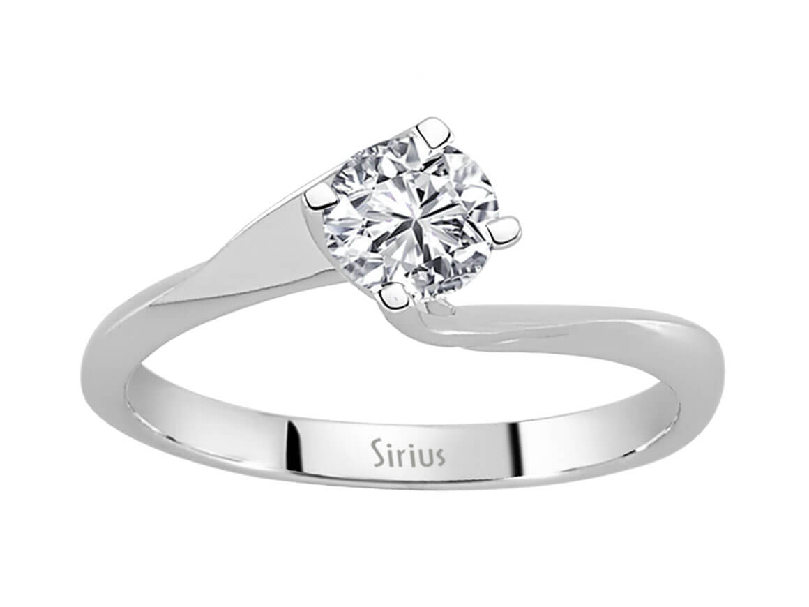 Schlichter Solitär-Diamantring aus 14 Karat Weißgold mit 0,52 Karat Diamant