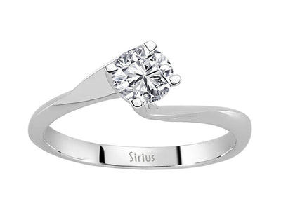 Schlichter Solitär-Diamantring aus 14 Karat Weißgold mit 0,52 Karat Diamant