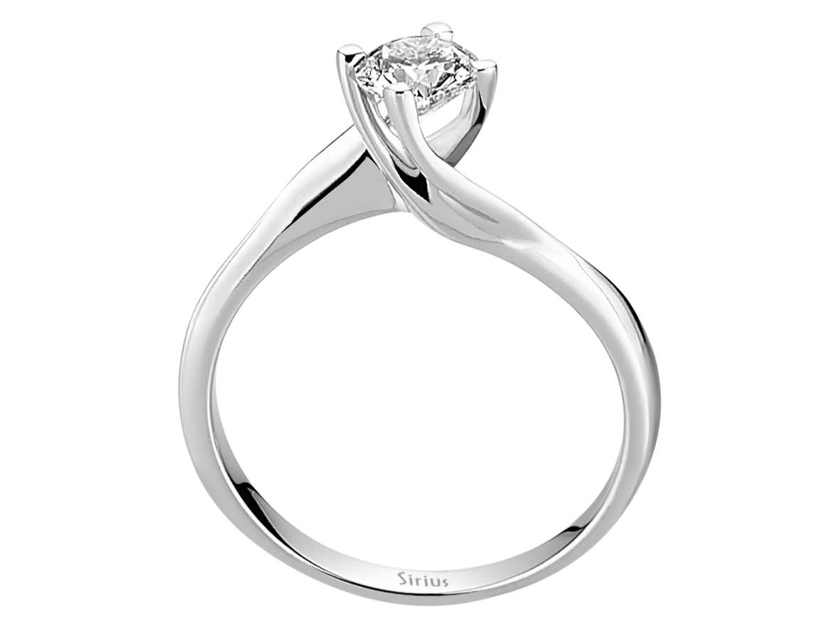 0,52 karat 14 ayar Beyaz Altın tektaş pırlanta yüzük - Rosy Lab Diamonds'tan yüksek kaliteli Mücevher