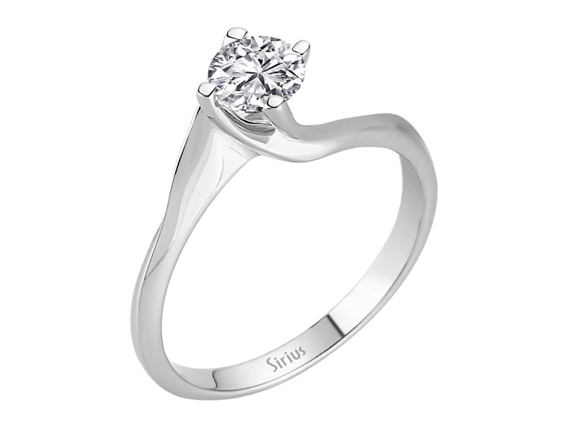 0,52 karat 14 ayar Beyaz Altın tektaş pırlanta yüzük - Rosy Lab Diamonds'tan yüksek kaliteli Mücevher