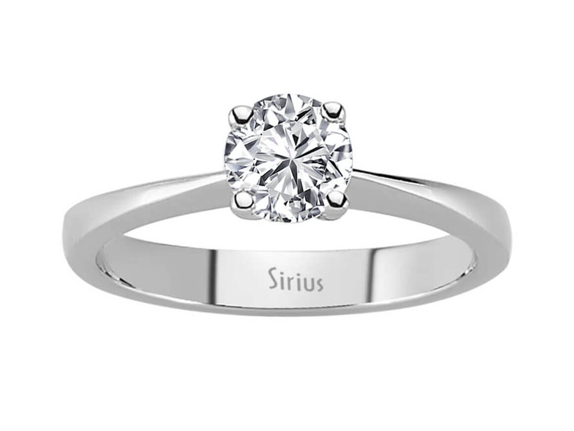 Bague solitaire avec diamant de 0,60 carat en Or Blanc 14 carats – Bijoux haut de gamme de Rosy Lab Diamonds