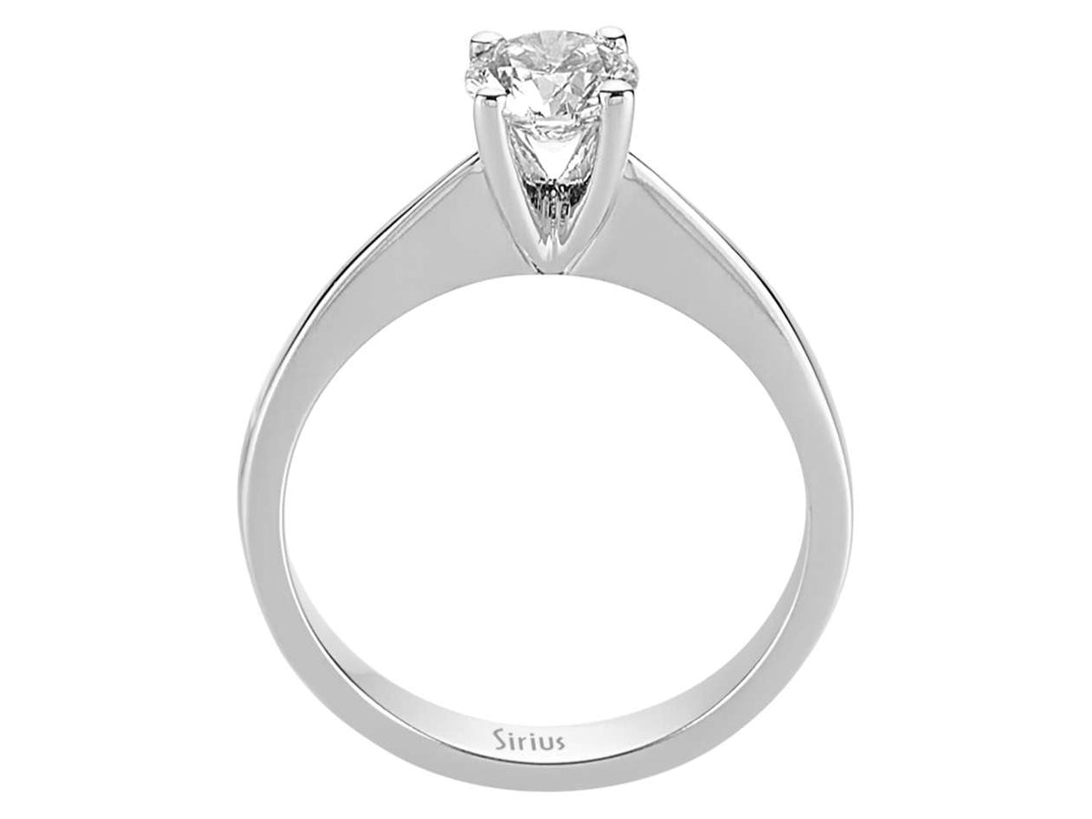 Bague solitaire avec diamant de 0,60 carat en Or Blanc 14 carats – Bijoux haut de gamme de Rosy Lab Diamonds