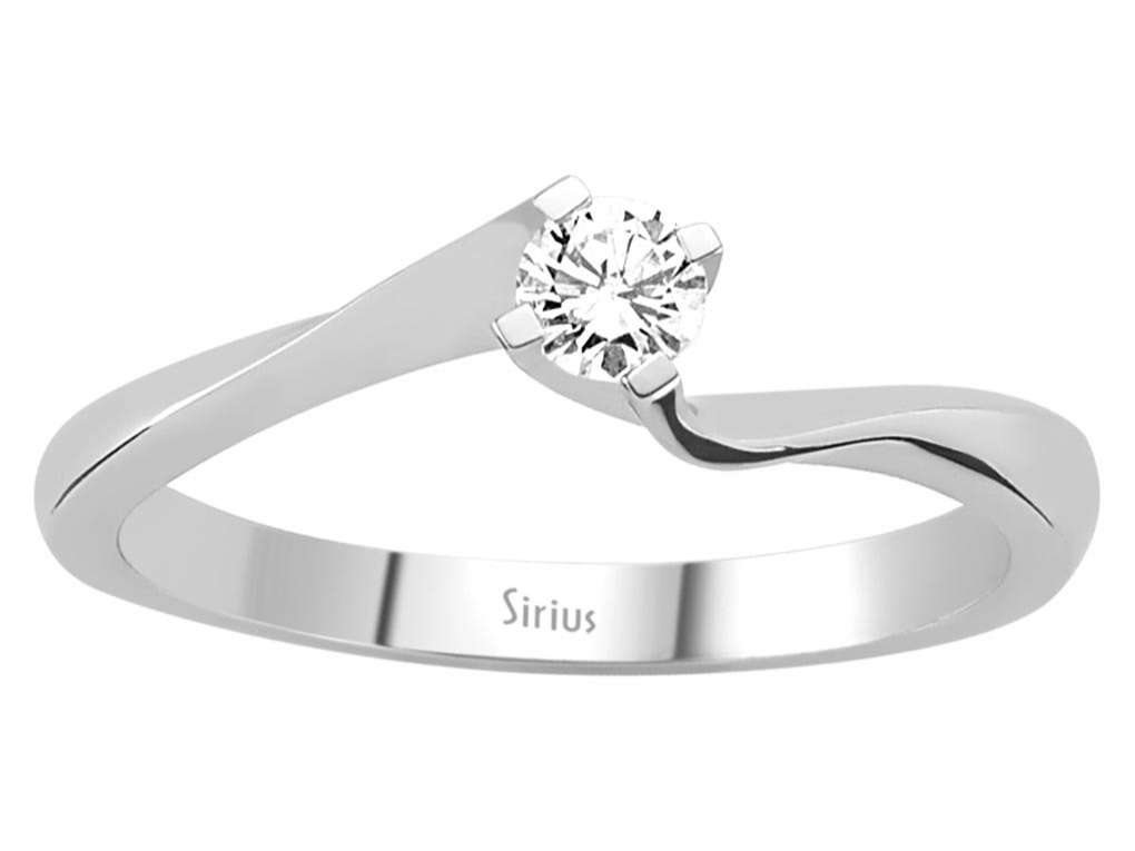 White Gold Solitaire Ring with 0.17 ct Lab Diamond | 14K Design Setting – high-quality Jewelry from Rosy Lab Diamonds
