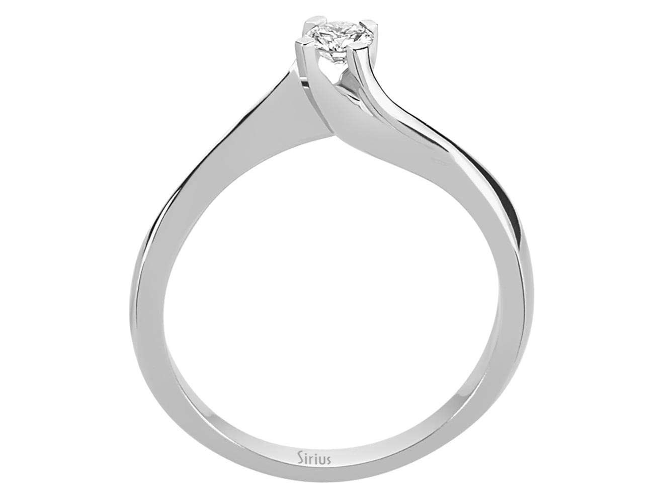 White Gold Solitaire Ring with 0.17 ct Lab Diamond | 14K Design Setting – high-quality Jewelry from Rosy Lab Diamonds