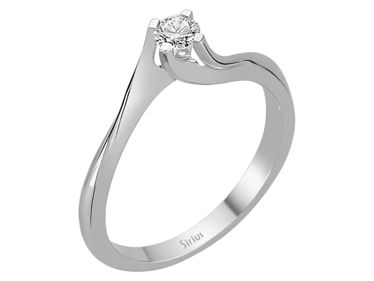 White Gold Solitaire Ring with 0.17 ct Lab Diamond | 14K Design Setting – high-quality Jewelry from Rosy Lab Diamonds