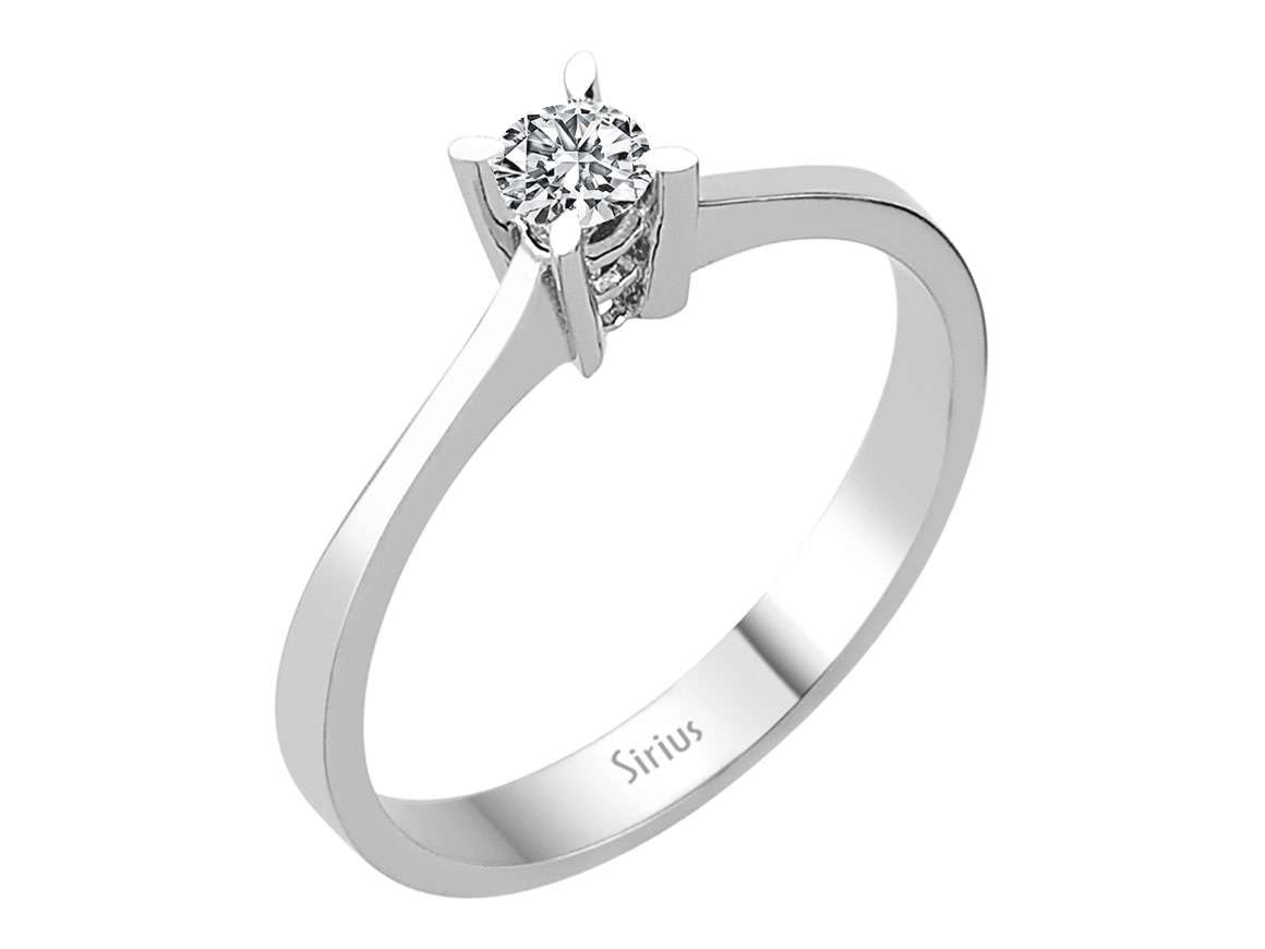 Solitärring aus 18K Weißgold mit 0,19 ct Diamant - Schlichte Eleganz - hochwertiger Schmuck von Rosy Lab Diamonds