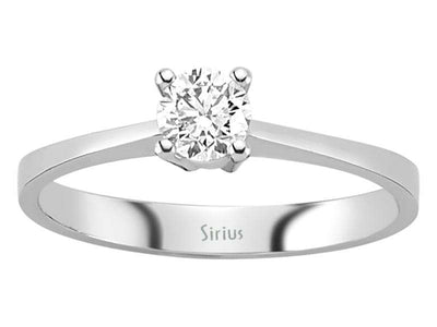 Solitärring aus 14K Weißgold mit 0,36 ct rundem Diamanten