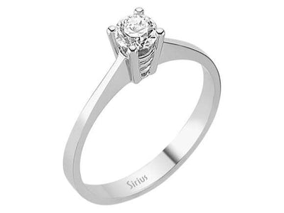 Solitärring aus 14K Weißgold mit 0,36 ct rundem Diamanten