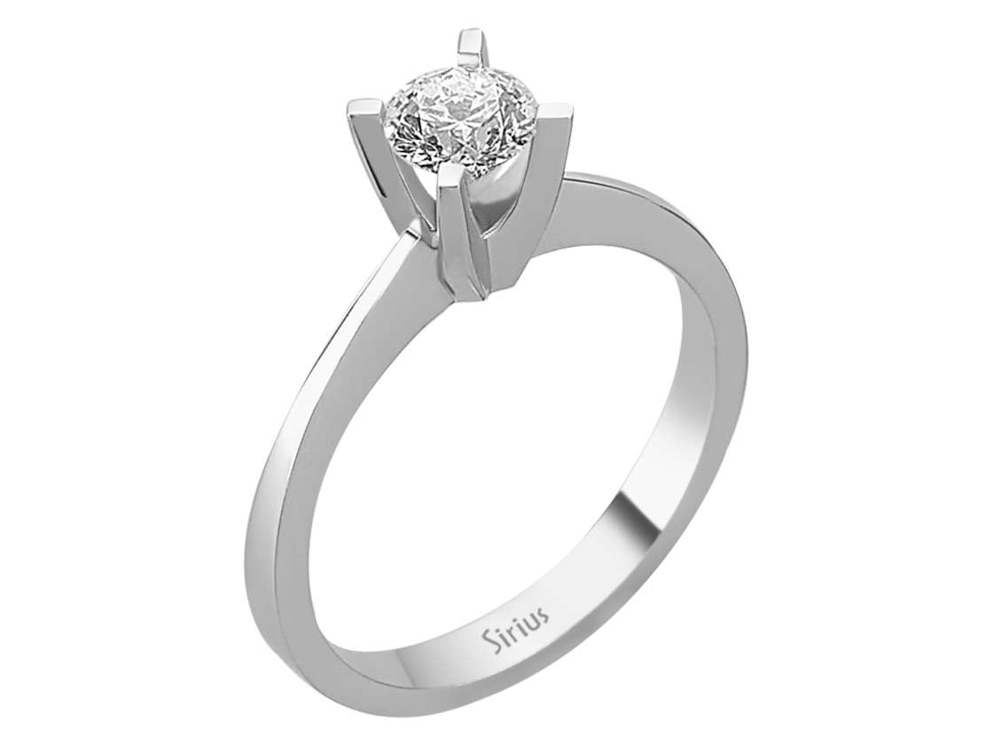 Schlichter Solitärring mit 0,51 ct Labordiamant in 14K Weißgold