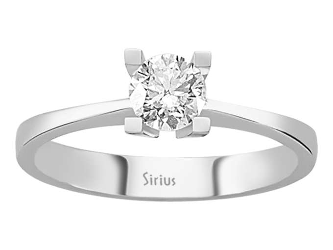 Klassischer Solitärring mit 0,51 ct Labordiamant in 14K Weißgold