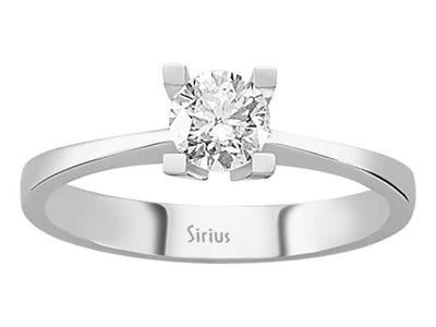 Klassischer Solitärring mit 0,51 ct Labordiamant in 14K Weißgold