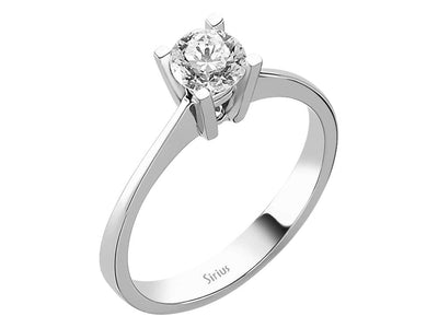 Klassischer Solitärring mit 0,51 ct Labordiamant in 14K Weißgold