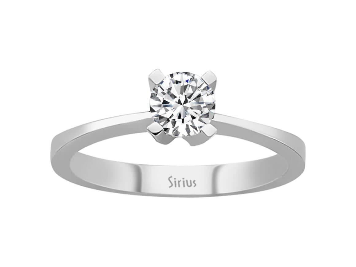 Solitaire Ring with a 0.53 ct Lab Grown Diamond in 14K White Gold | Elegant Engagement Ring – high-quality Jewelry from Rosy Lab Diamonds