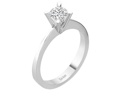 14K Weißgold Solitärring mit 0,52 Karat natürlichem Brillanten