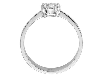 Solitärring mit Halo-Optik aus 8K Weißgold und laborgezüchteten Diamanten