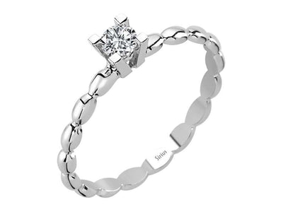 Feiner Solitärring mit 0,18 Karat Diamant – 18K Weißgold