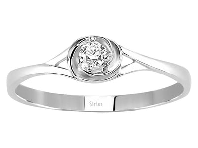 Eleganter Diamant-Solitärring – 0,08 ct – 8K Weißgold