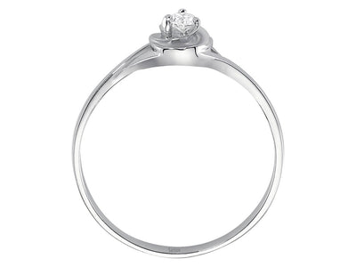 Eleganter Diamant-Solitärring – 0,08 ct – 8K Weißgold