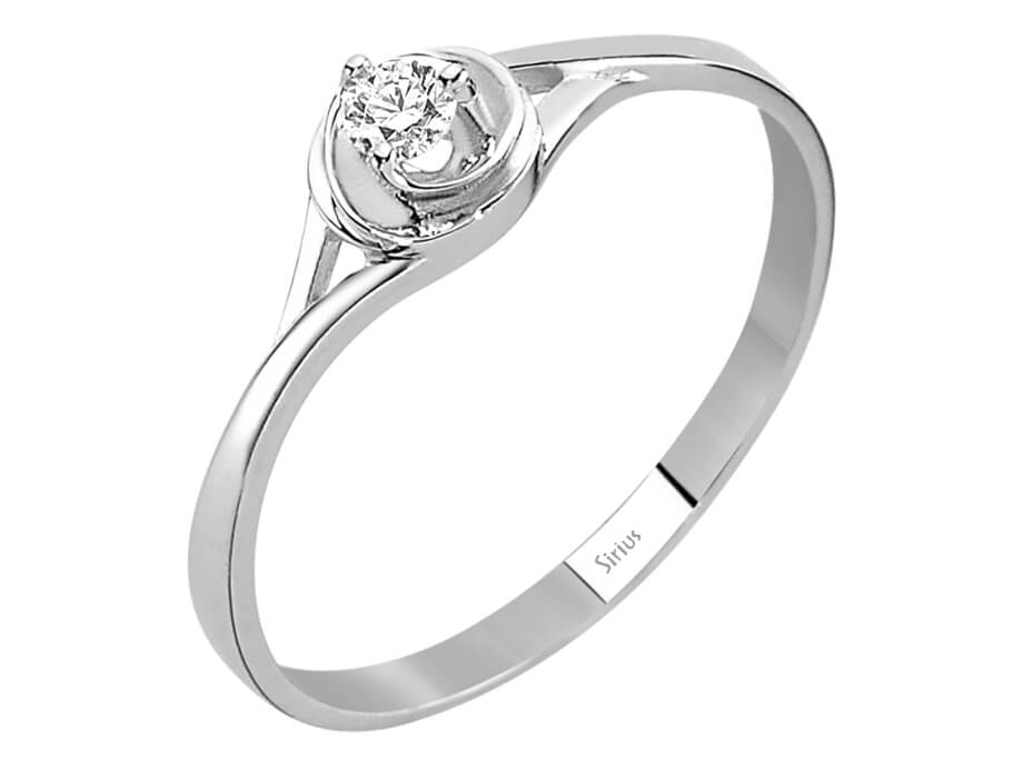 Eleganter Diamant-Solitärring – 0,08 ct – 8K Weißgold