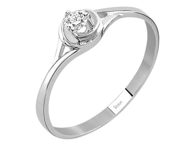 Eleganter Diamant-Solitärring – 0,08 ct – 8K Weißgold