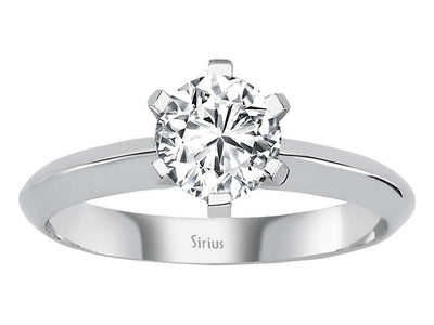 Weißgoldring mit 1 laborgezüchtetem Diamant 0,85 Karat im Rundschliff