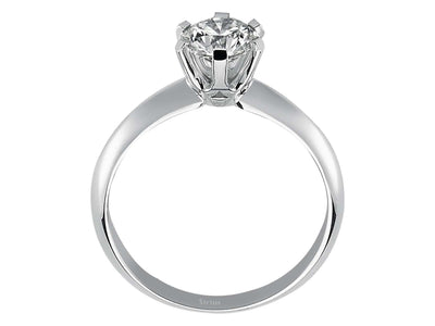 Weißgoldring mit 1 laborgezüchtetem Diamant 0,85 Karat im Rundschliff