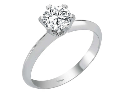 Weißgoldring mit 1 laborgezüchtetem Diamant 0,85 Karat im Rundschliff