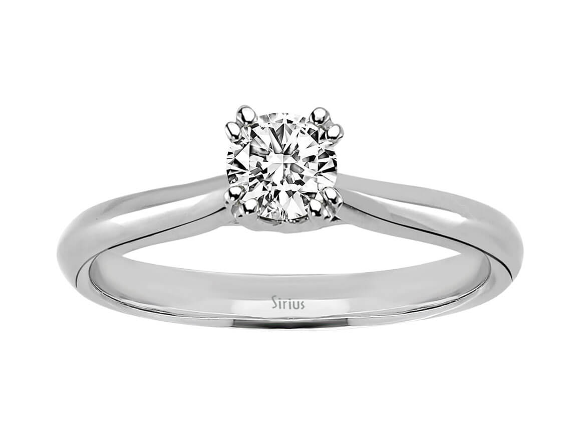Solitaire Ring with 0.41 ct Diamond - 14K White Gold | Sparkling Engagement Ring - High-Quality Jewelry by Rosy Lab Diamonds