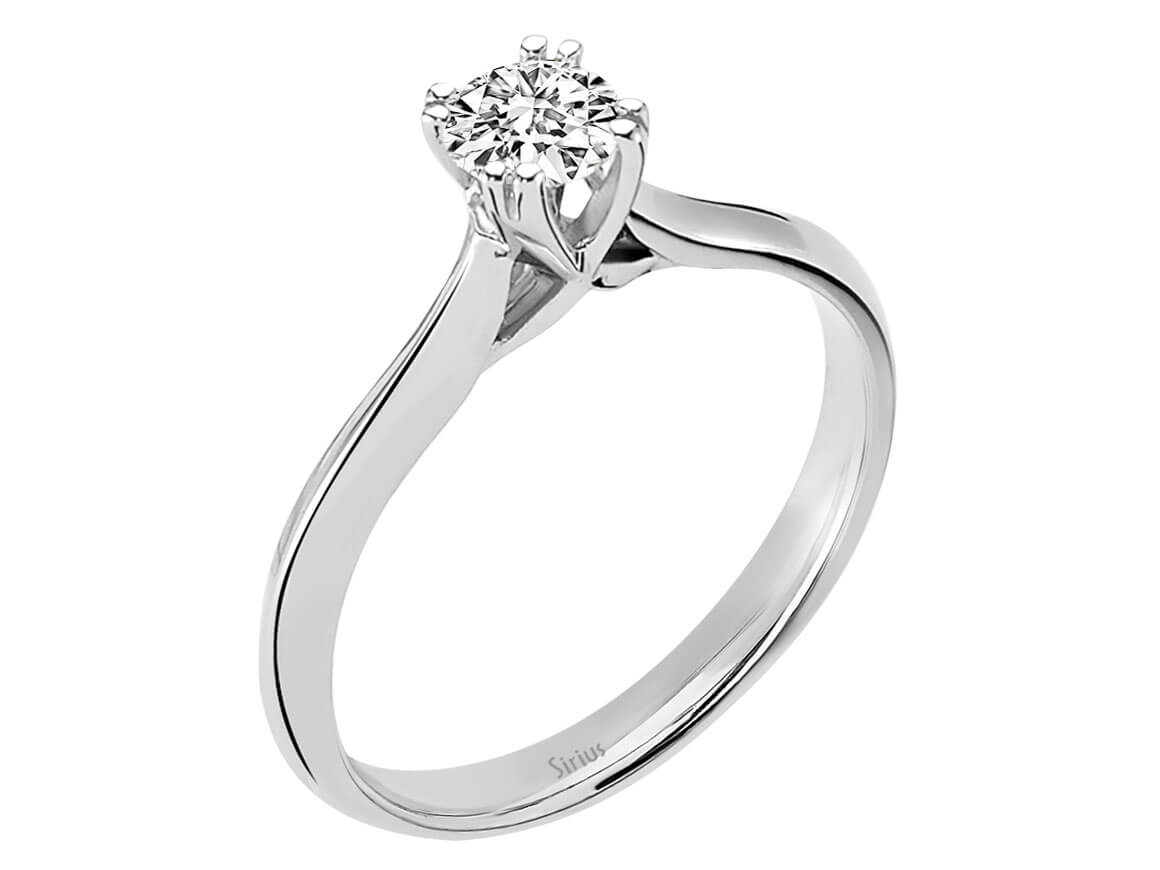 Solitaire ring with 0.41 ct diamond – 14K white gold
