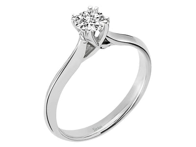 Solitaire ring with 0.41 ct diamond – 14K white gold