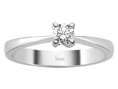 14K Weißgold Ring mit 1 rundem laborgezüchteten Diamanten – 0,24 Karat