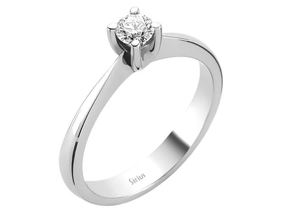 14K Weißgold Ring mit 1 rundem laborgezüchteten Diamanten – 0,24 Karat
