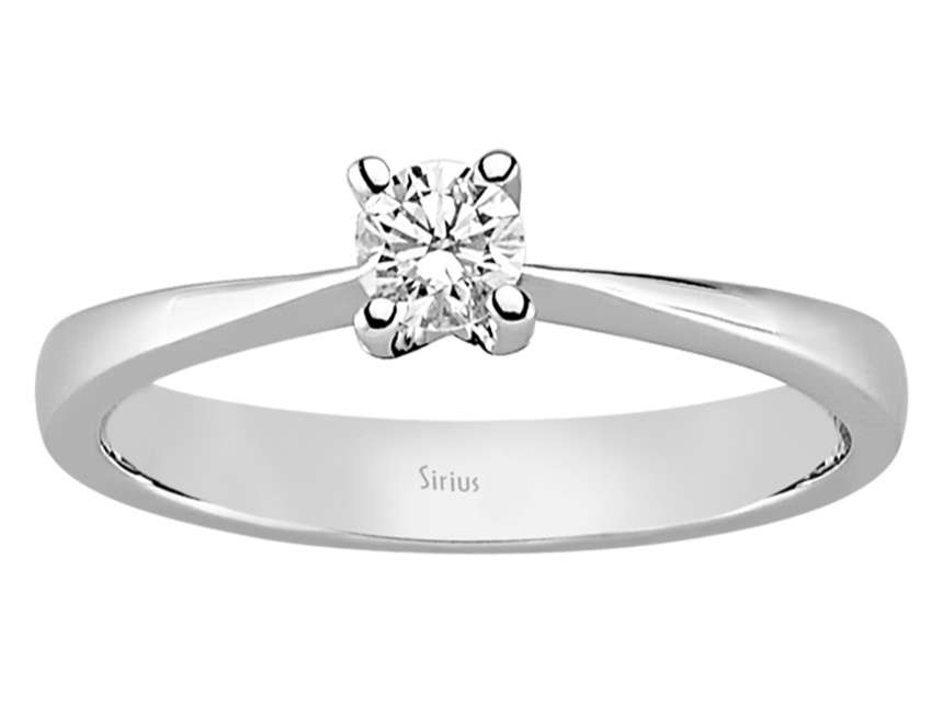 14K Weißgold Ring mit 1 rundem laborgezüchteten Diamanten – 0,28 Karat