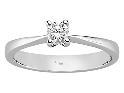 14K Weißgold Ring mit 1 rundem laborgezüchteten Diamanten – 0,28 Karat