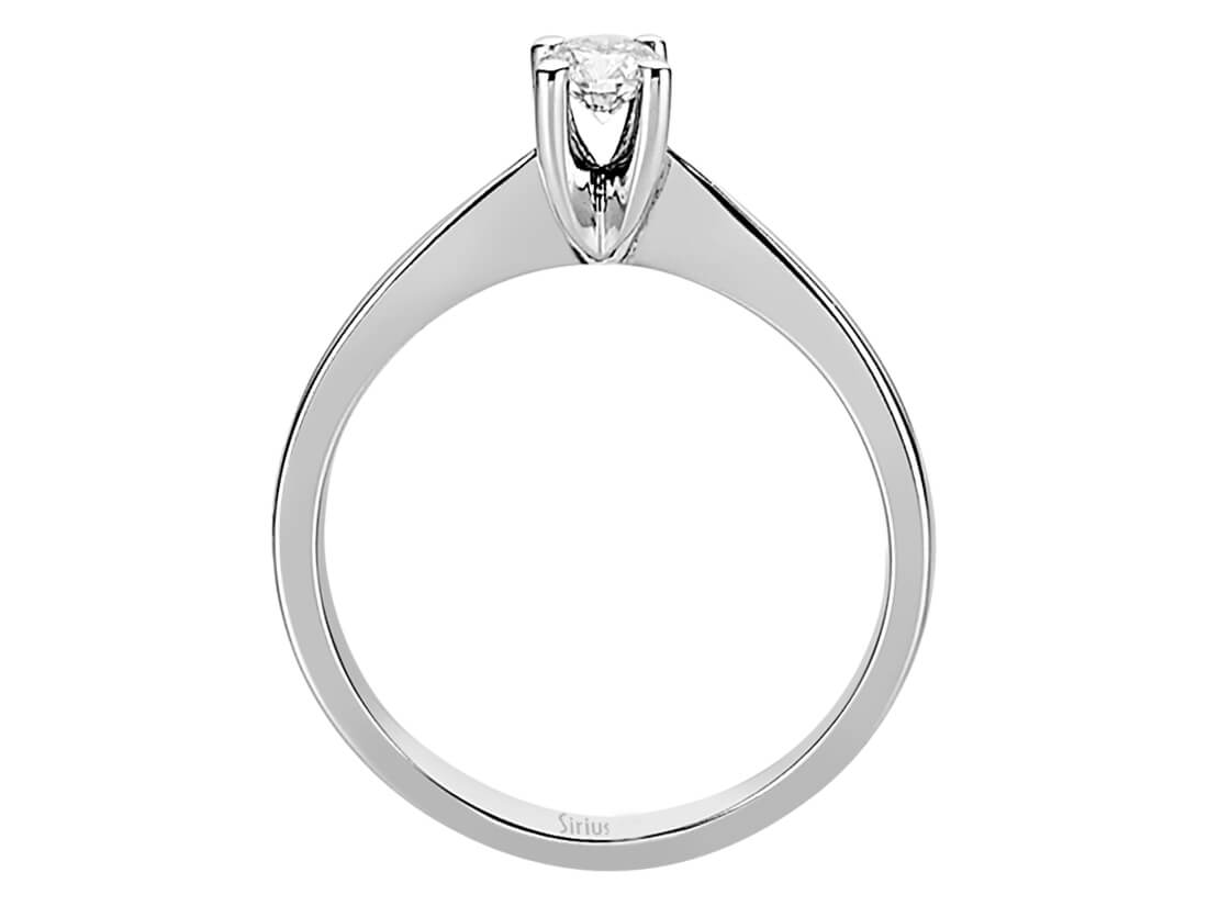 14K Weißgold Ring mit 1 rundem laborgezüchteten Diamanten – 0,28 Karat