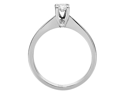 14K Weißgold Ring mit 1 rundem laborgezüchteten Diamanten – 0,28 Karat