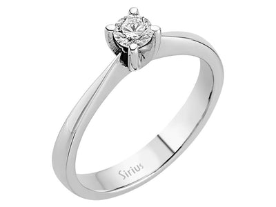 14K Weißgold Ring mit 1 rundem laborgezüchteten Diamanten – 0,28 Karat