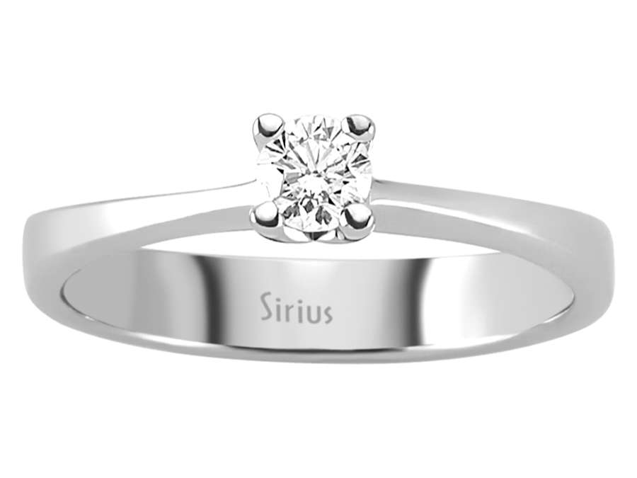 14K Weißgold Solitär-Diamantring – 0,18 Karat