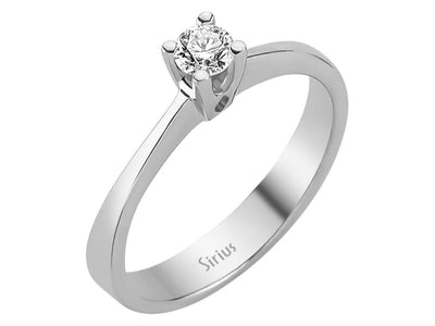 14K Weißgold Solitär-Diamantring – 0,18 Karat