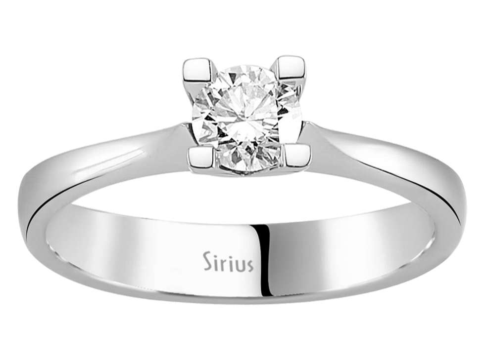 Weißgold Solitärring mit 1 Rundschliff-Diamant – 14K, 0,43 ct