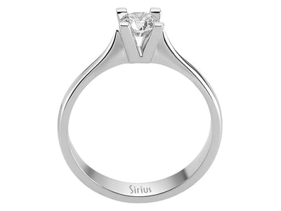 Weißgold Solitärring mit 1 Rundschliff-Diamant – 14K, 0,43 ct