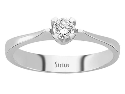 Weißgold Solitärring mit 1 rund geschliffenem Diamanten – 0,18 ct