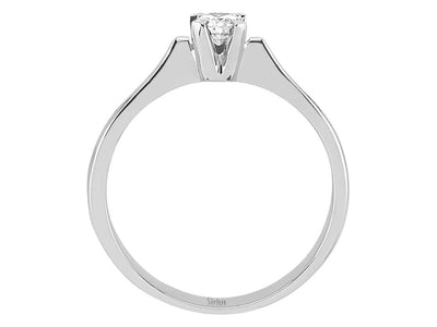 Weißgold Solitärring mit 1 rund geschliffenem Diamanten – 0,18 ct