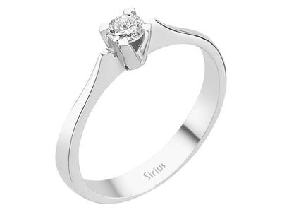 Weißgold Solitärring mit 1 rund geschliffenem Diamanten – 0,18 ct