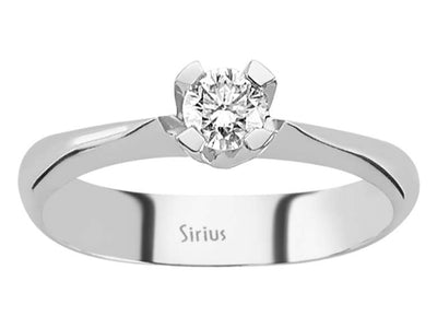 Weißgold Solitärring mit 1 rund geschliffenem Diamanten – 0,22 ct