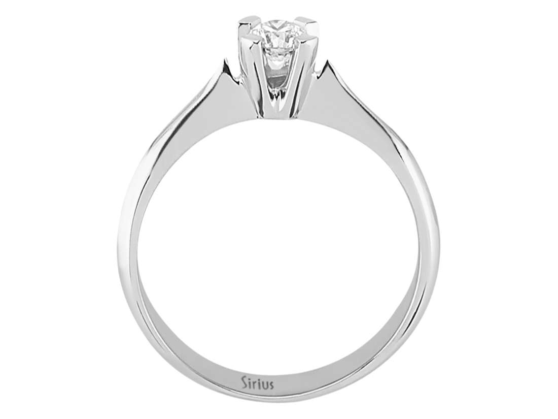 Weißgold Solitärring mit 1 rund geschliffenem Diamanten – 0,22 ct